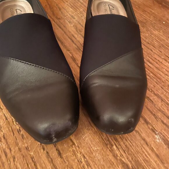 CLARKS Black Slip-On Comfort Flats - Picture 2 of 4